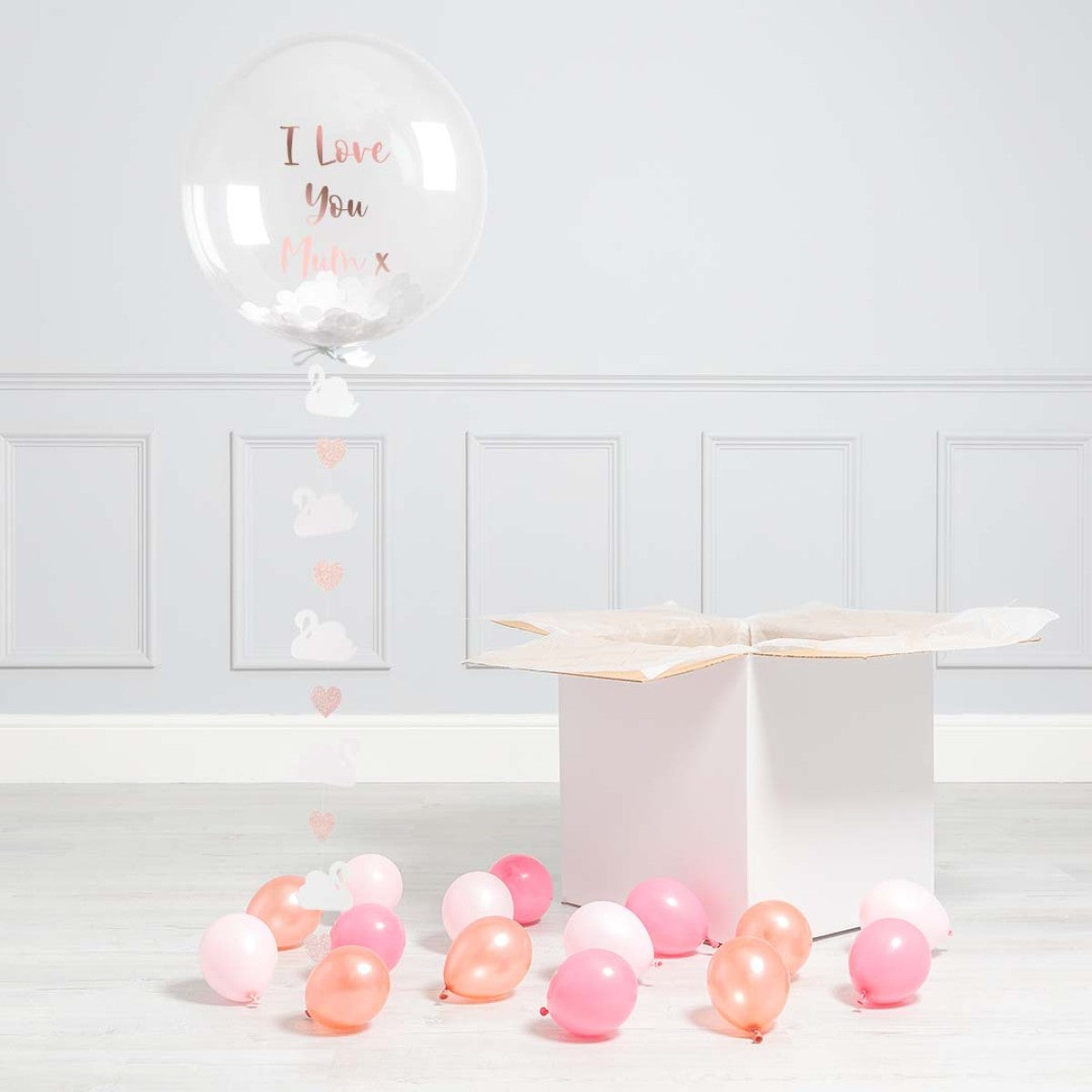 Personalised Mother's Day Best Mom Swan Helium Bubble Balloon Elevate Your Celebration with Our Stunning Helium Bubble Balloon Bouquet