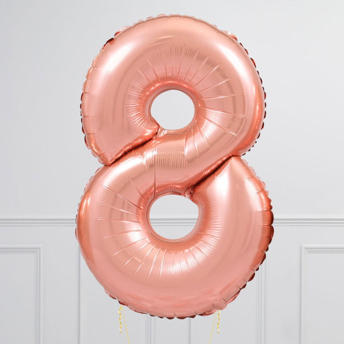 Helium Pink Two Number Set Balloon with 3 Hearts Foil Balloons